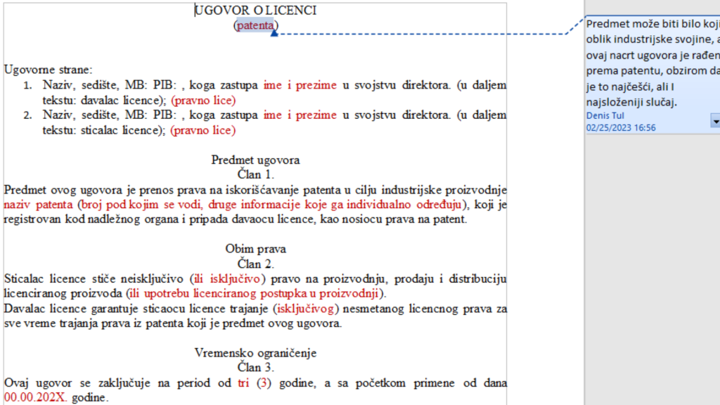 UGOVOR O LICENCI
