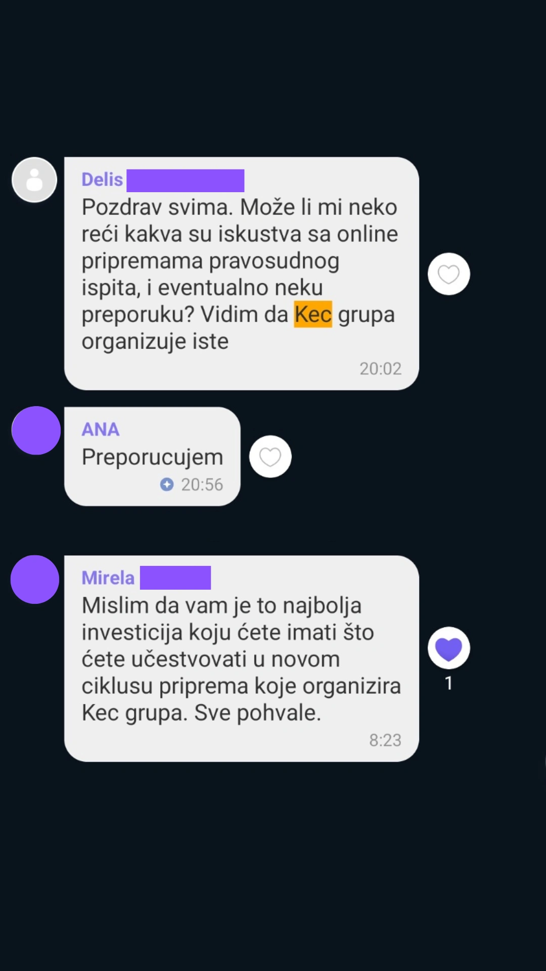 Pripreme za pravosudni ispit – nivo BiH - Utisci učesnika Priprema za pravosudni ispit – nivo BiH - utisak polaznika 3
